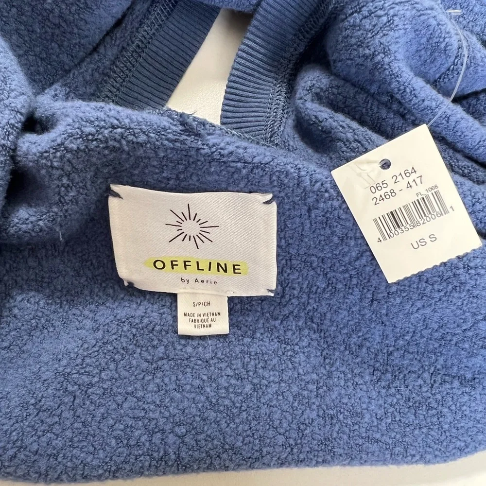 aerie OFFLINE Open Back Sweatshirt Blue New With Tags Size Small - Picture 7 of 11